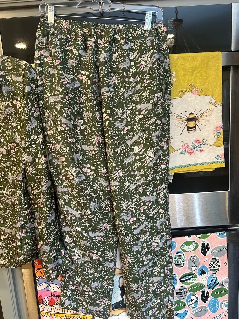 J. Crew Green Floral Women's Collections Toile Silk Set